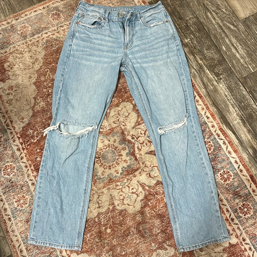 American Eagle Outfitters Light Blue Ripped Women's Jeans
